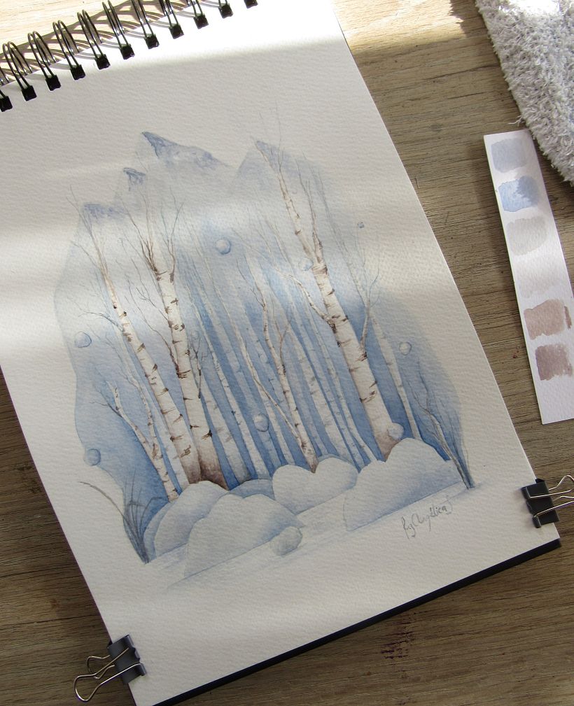 Forêt de bouleaux en hiver 1