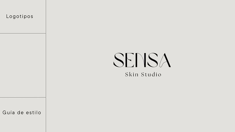 Guía de estilo y sitio web Sensa Skin Studio 1