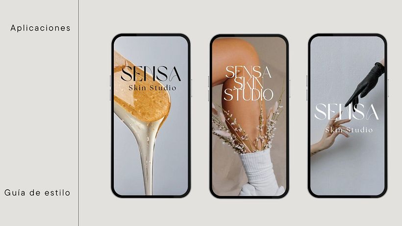 Guía de estilo y sitio web Sensa Skin Studio 2