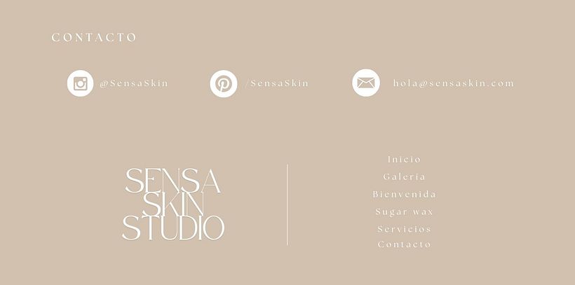 Guía de estilo y sitio web Sensa Skin Studio 6