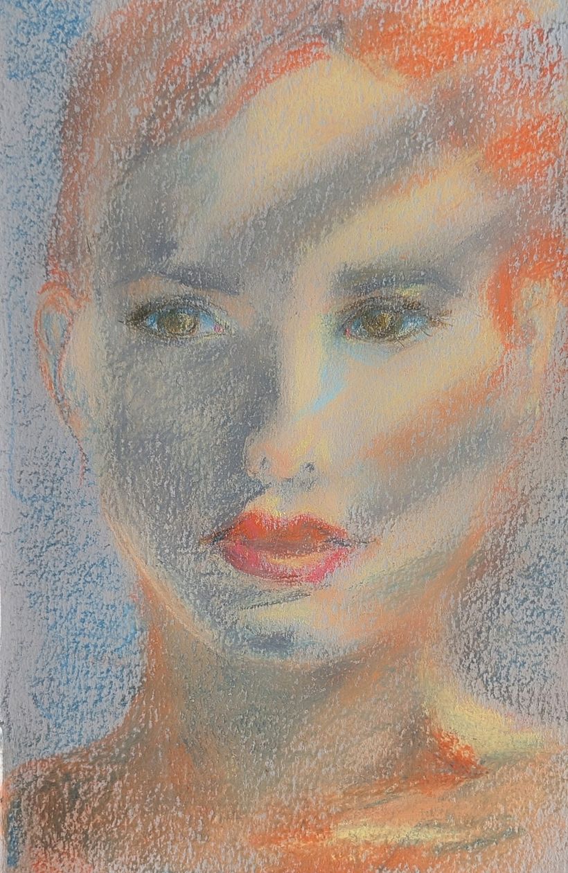 Portrait with hardpastell 1