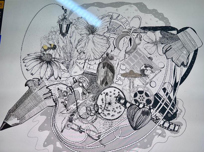 Composición llena de detalles 1