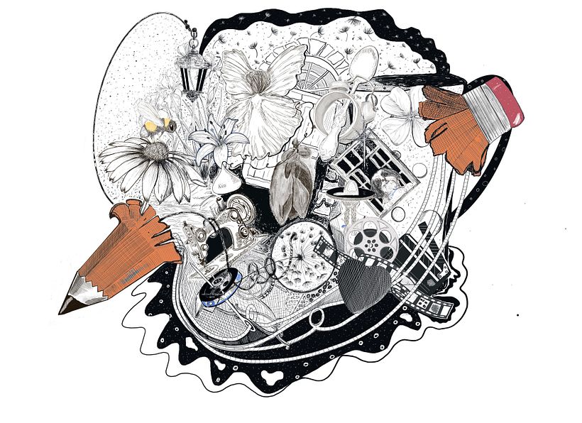 Composición llena de detalles 1