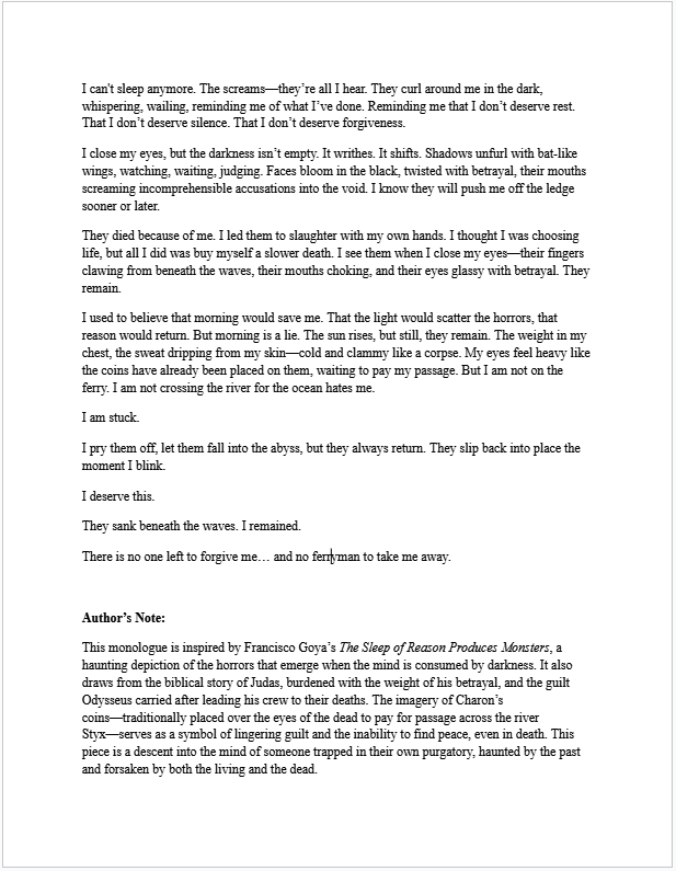 Dramatic Monologue 1