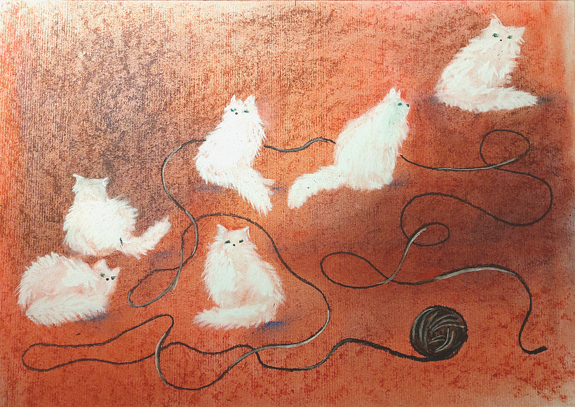Soft Pastel Drawing: FLUFFY KITTENS 1