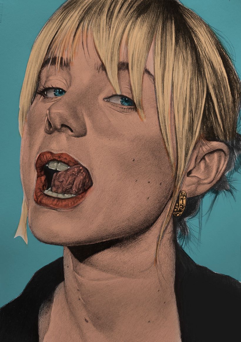 Proyecto de curso Retrato en grafito con intervención digital. 1