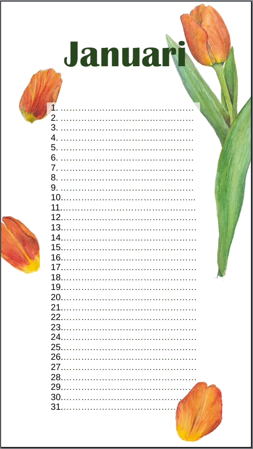 Tulip stationary set 1
