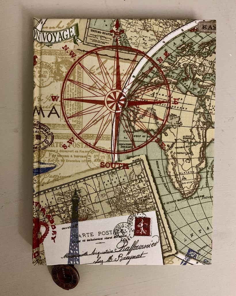 Bitácora de viaje con encuadernación francesa 1