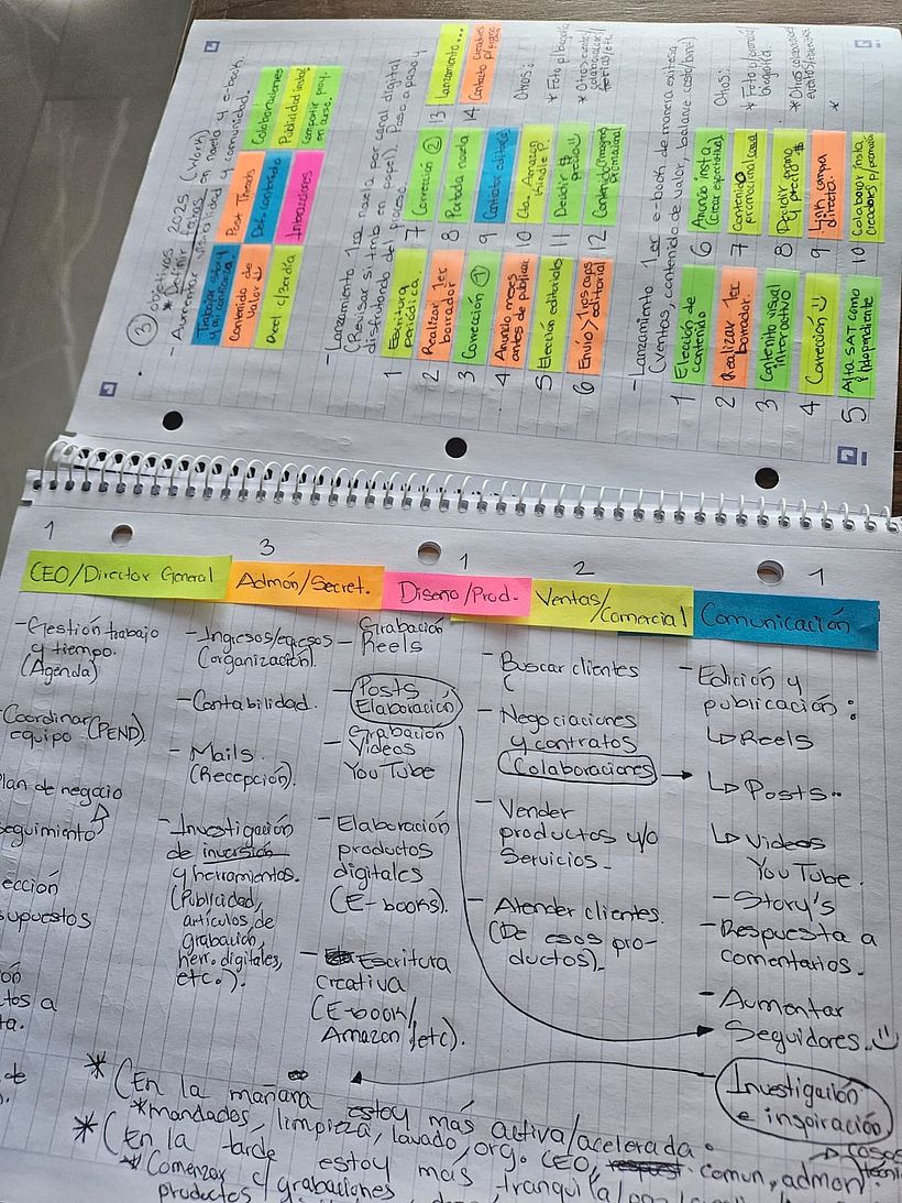 Organización de objetivos para todo mi año 1