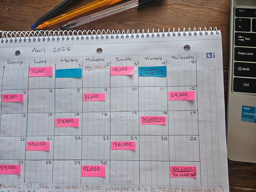 Organización de objetivos para todo mi año 1