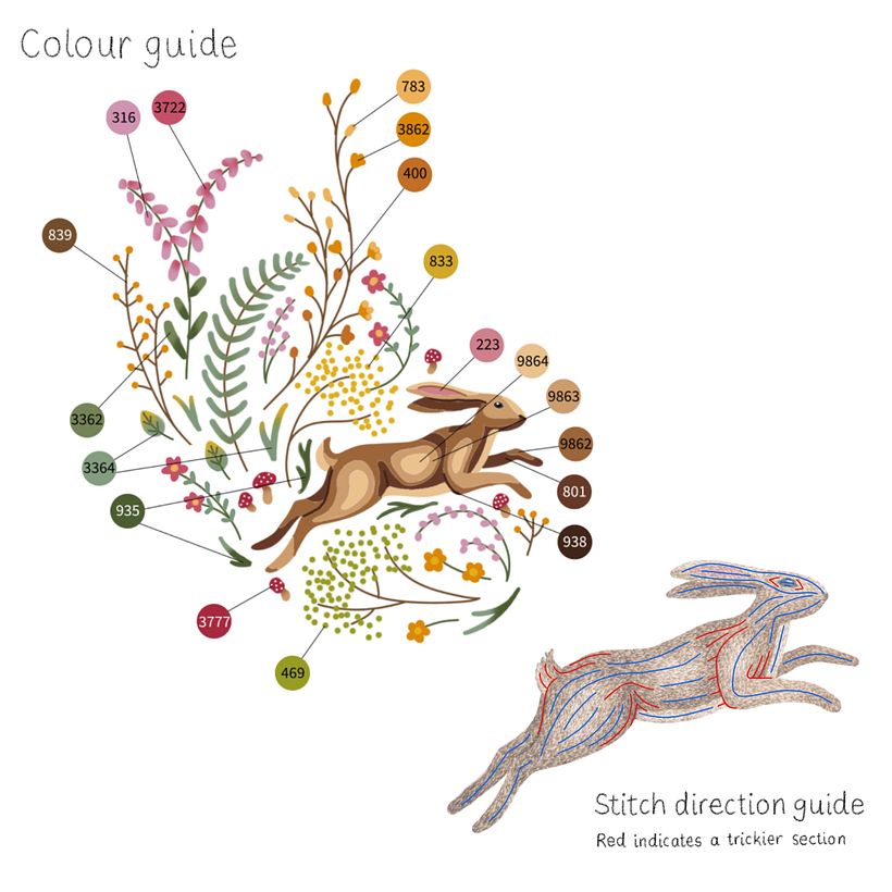 Embroidered Hare Collar 1