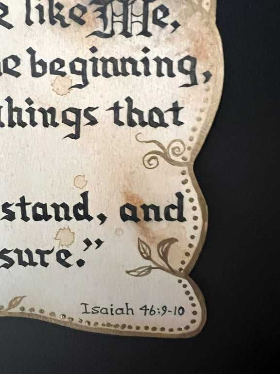 Isaiah 46:9-10 in Hebrew and English Calligraphy 7