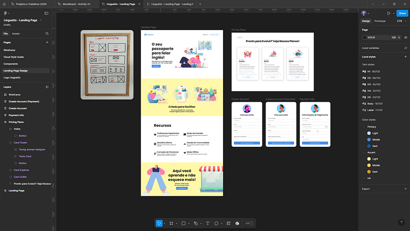 LinguaGo - Landing Page Design & Prototype 1