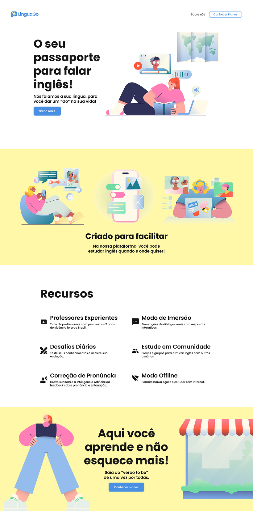 LinguaGo - Landing Page Design & Prototype 1