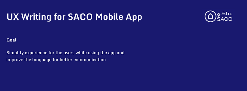 UX Writing for SACO Mobile App 1