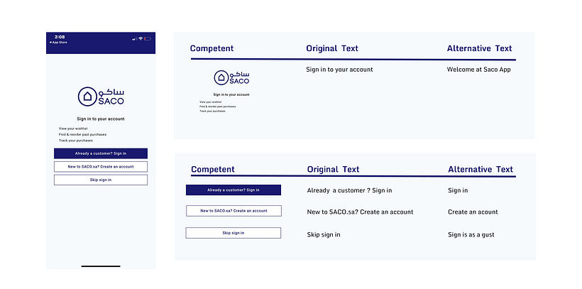 UX Writing for SACO Mobile App 1