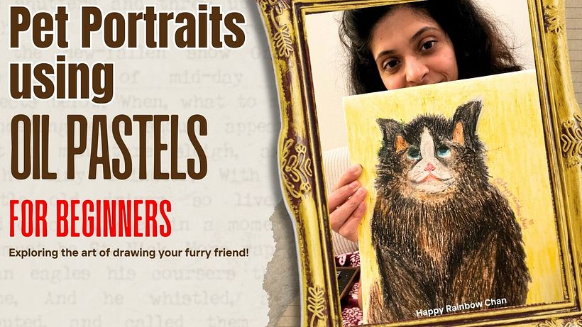 Ritratti realistici di animali domestici con pastelli a olio per principianti 1