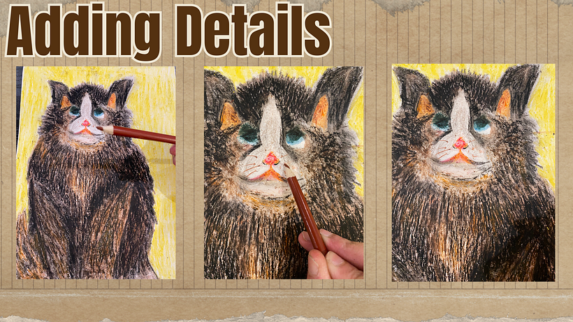 Ritratti realistici di animali domestici con pastelli a olio per principianti 1