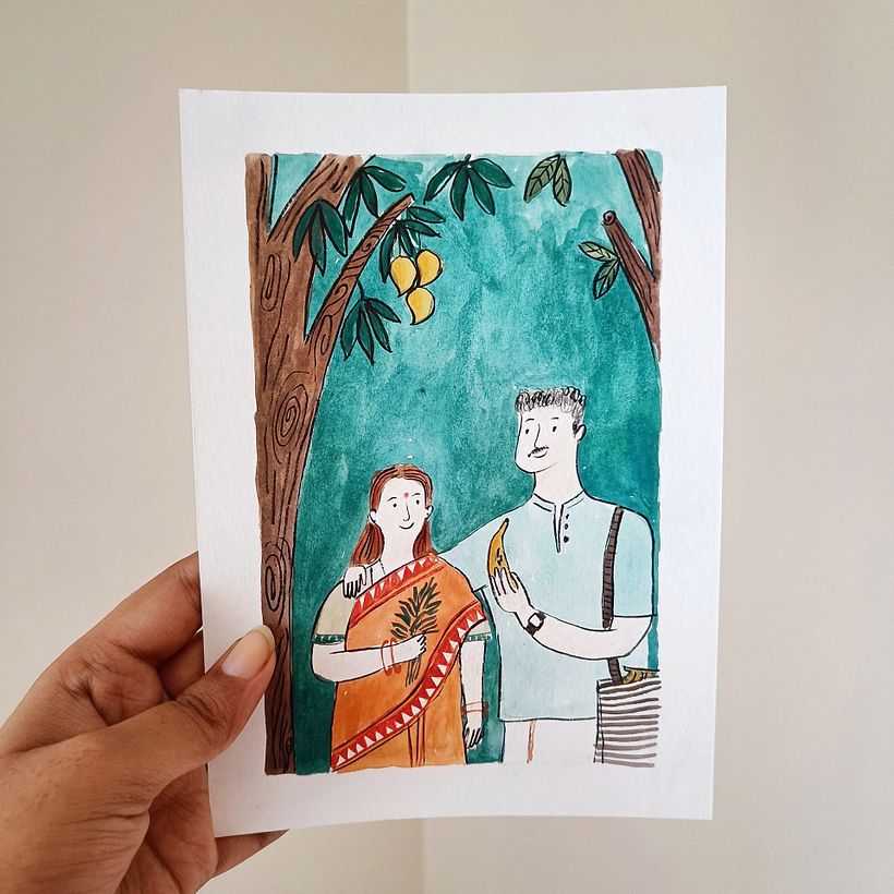 Retrato ilustrado de pareja 1