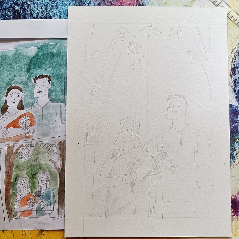Retrato ilustrado de pareja 2