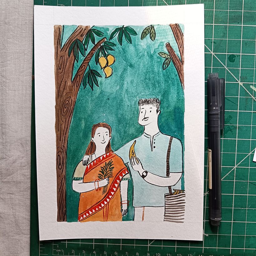 Retrato ilustrado de pareja 1