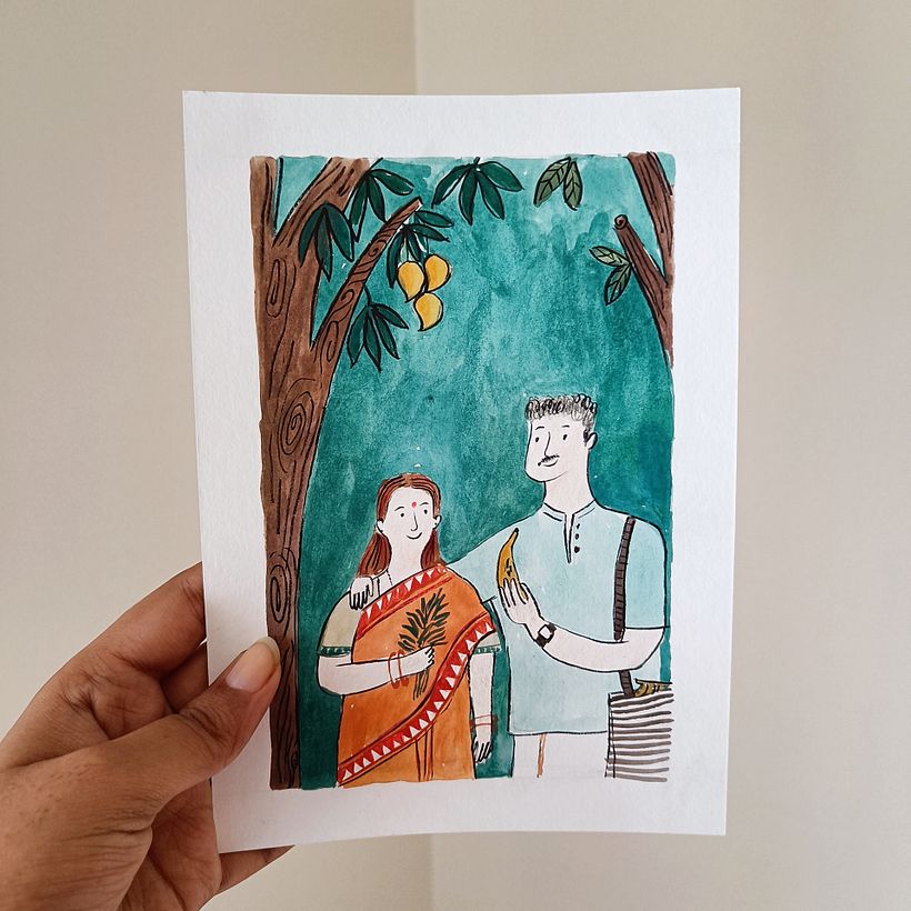 Retrato ilustrado de pareja 1