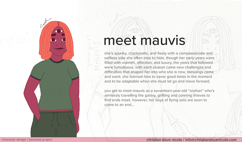 original character design: mauvis (younger version) 1