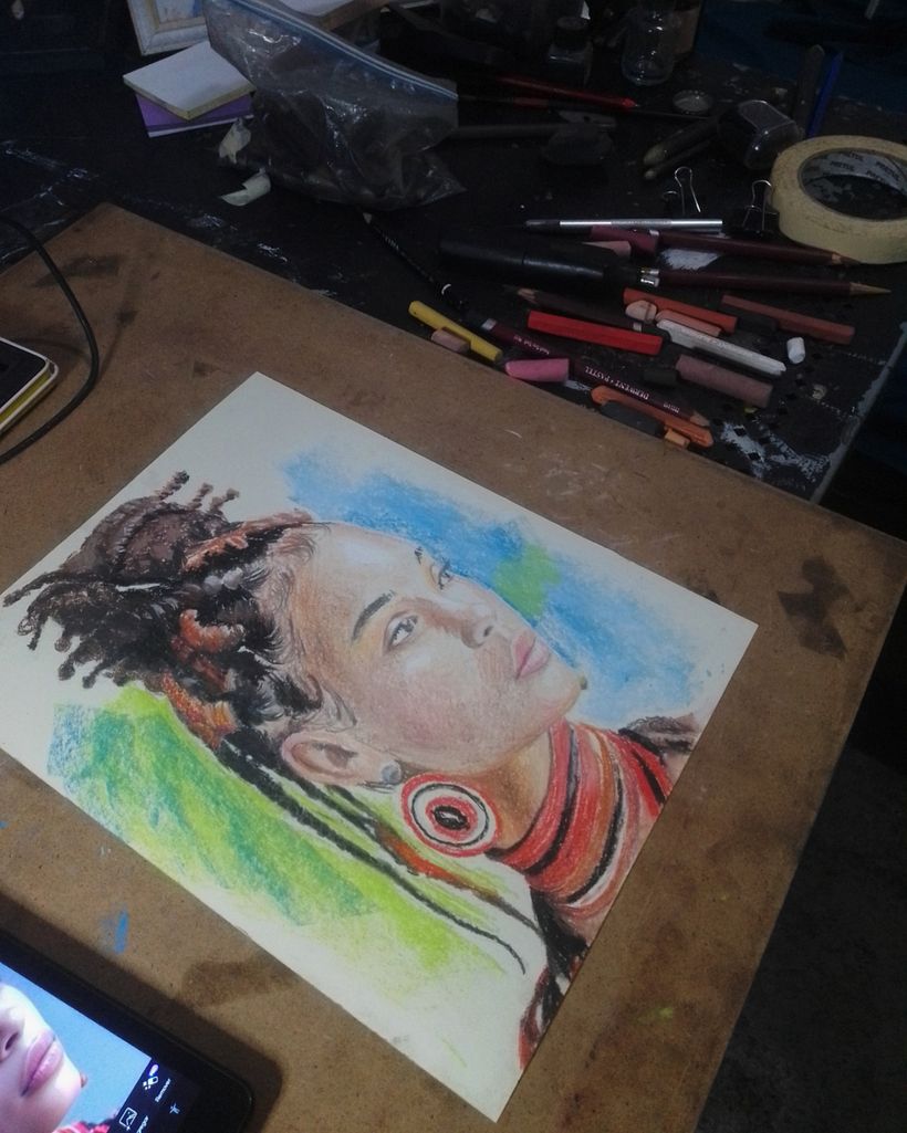 Mi proyecto del curso: Dibujo de retratos expresivos con tizas pastel  3