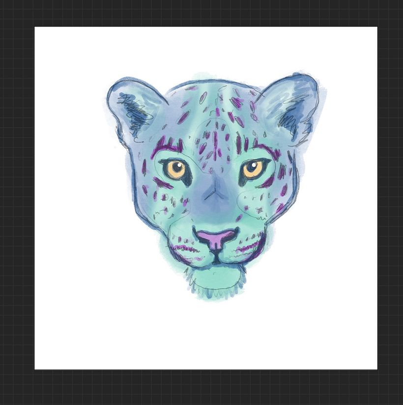 Colourful Leopard Head 2
