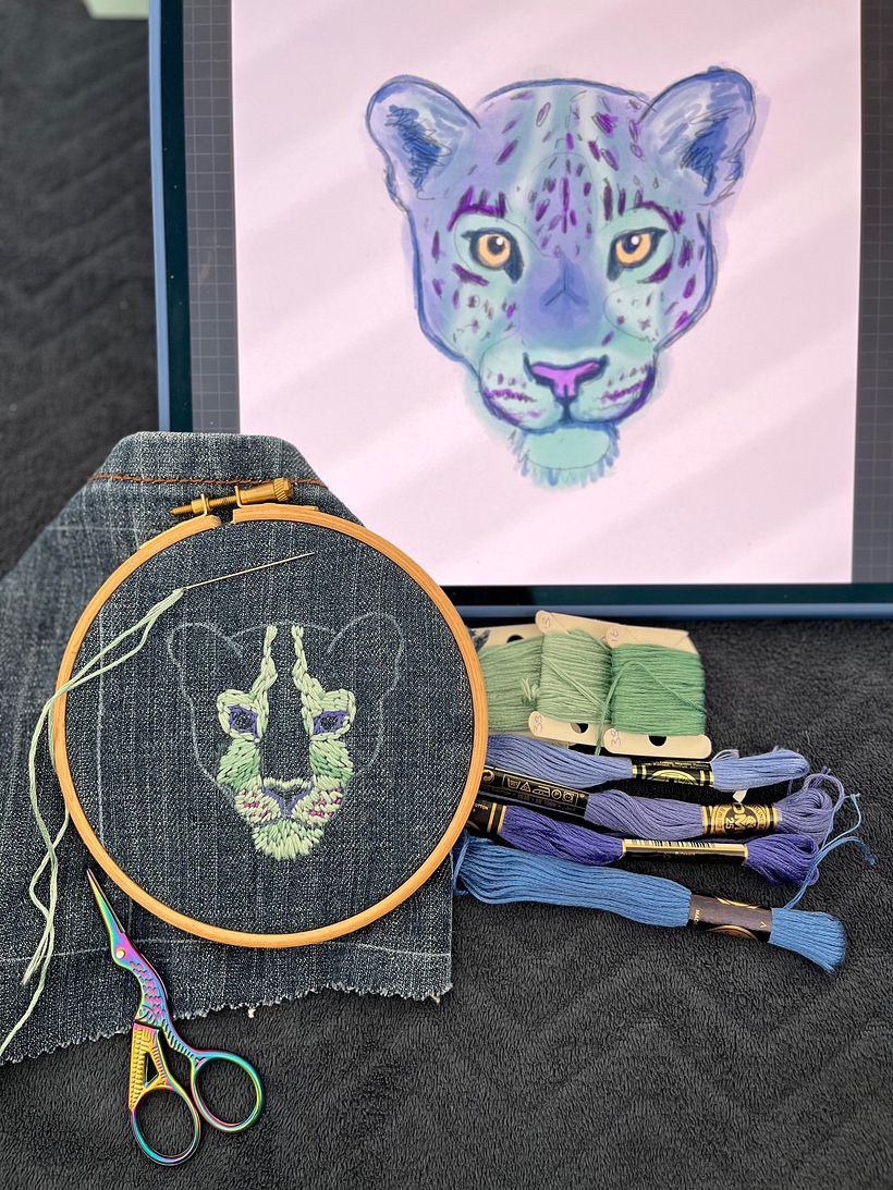 Colourful Leopard Head 1