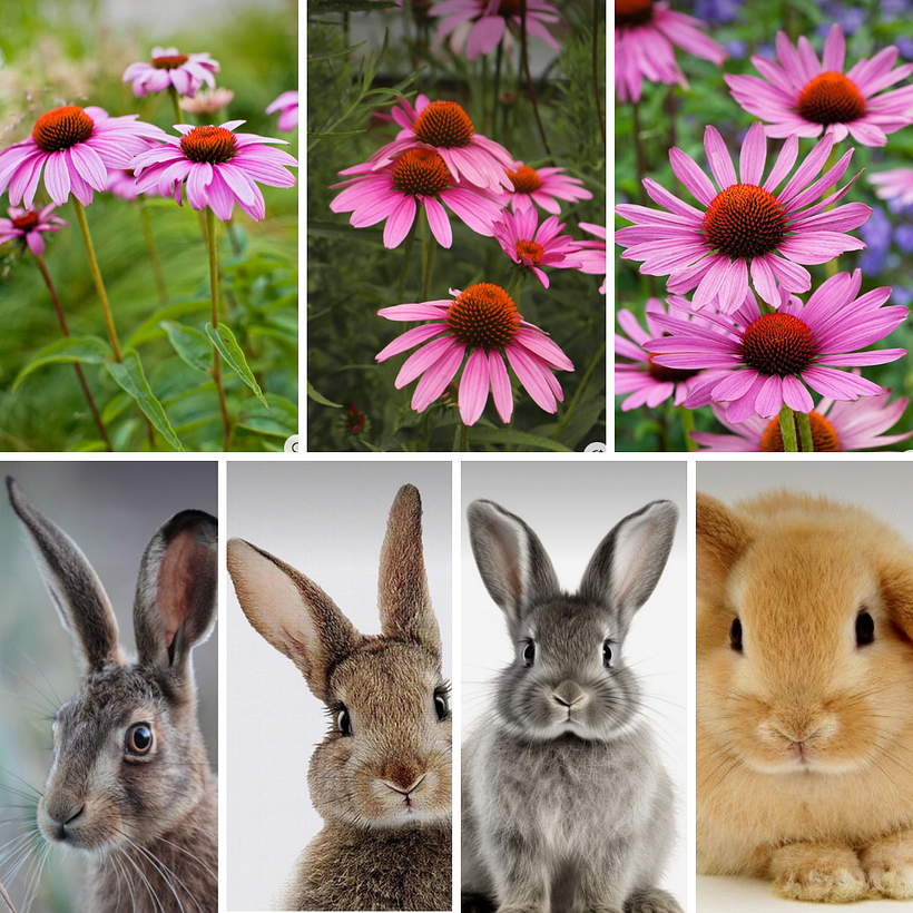 Coniglietto sognante tra i fiori di campo 1