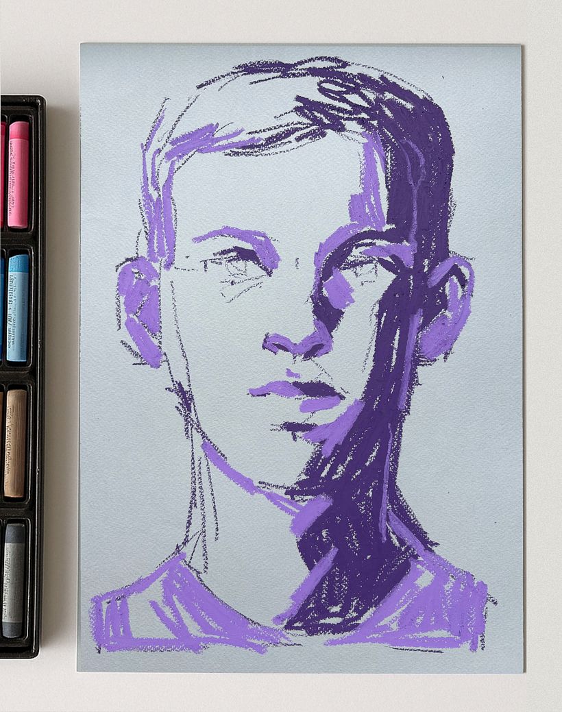 Creating a Portrait with Oil Pastels 1