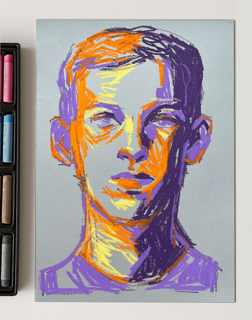 Creating a Portrait with Oil Pastels 1