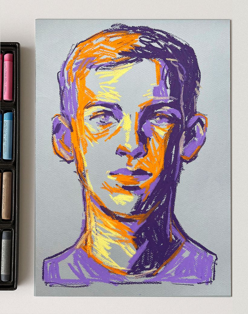 Creating a Portrait with Oil Pastels 1