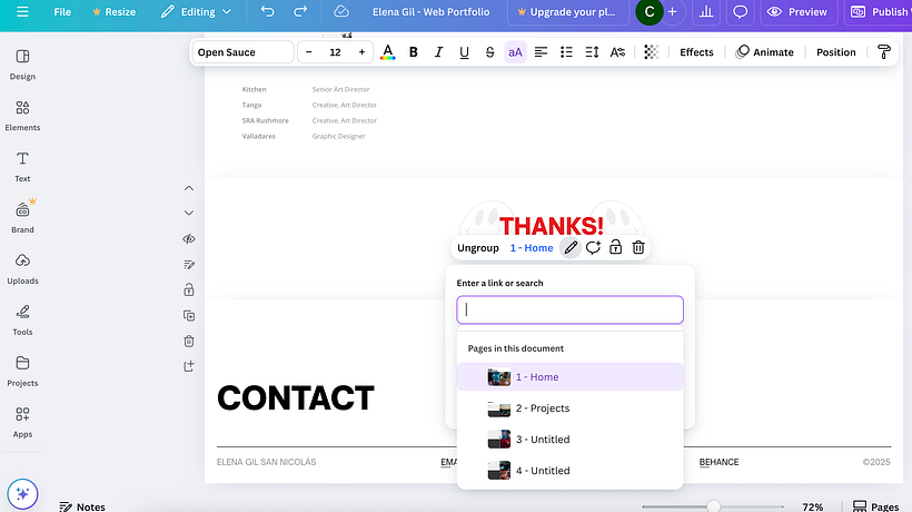 Web Portfolio Profesional con Canva 2