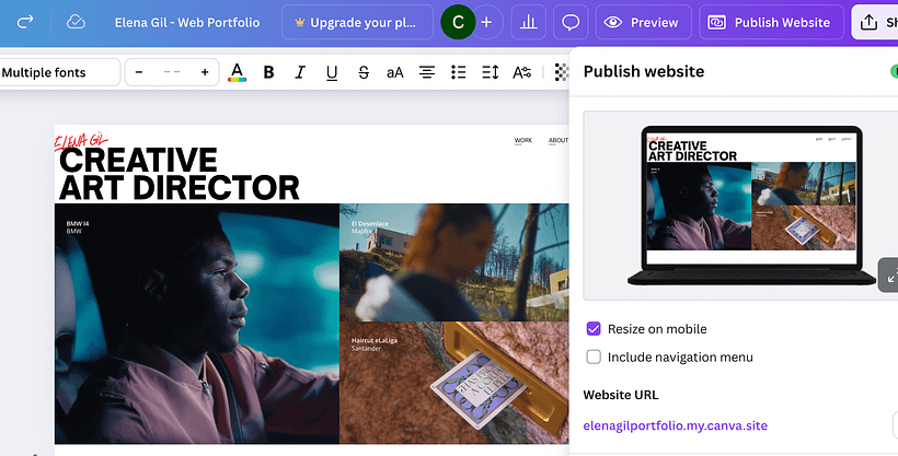 Web Portfolio Profesional con Canva 1