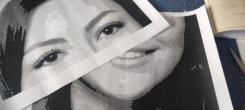 Portrait et peinture brodés  3