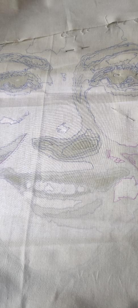 Portrait et peinture brodés  1