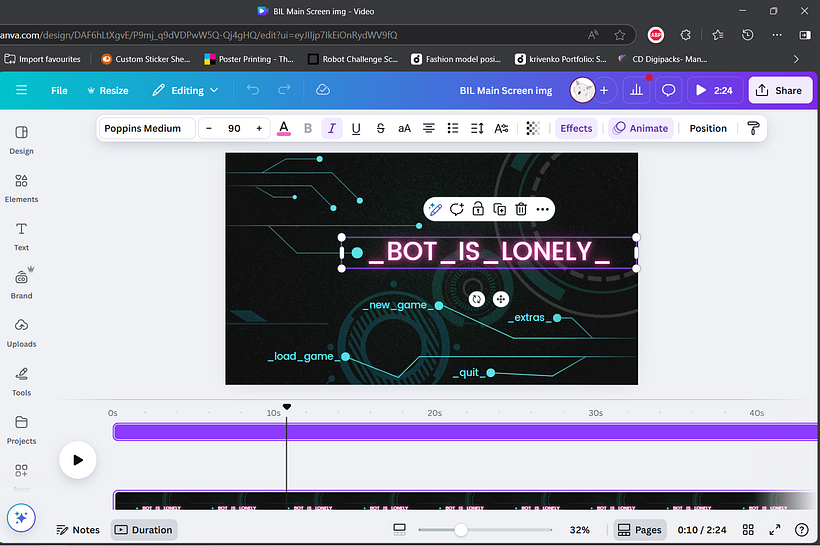 BOT_IS_LONELY game menu! 1