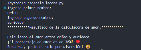 Juego Calculadora de amor 3