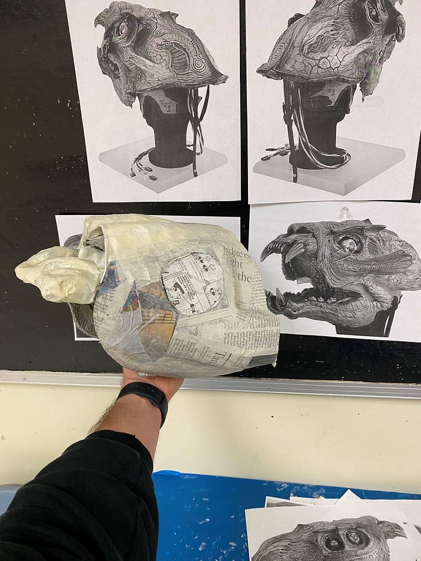 Sammael Paper Mache Mounted Head 2