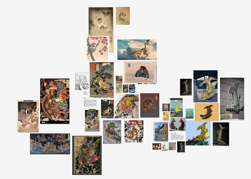 Unexpected encounters: series of silk prints based on japanese mythology 1