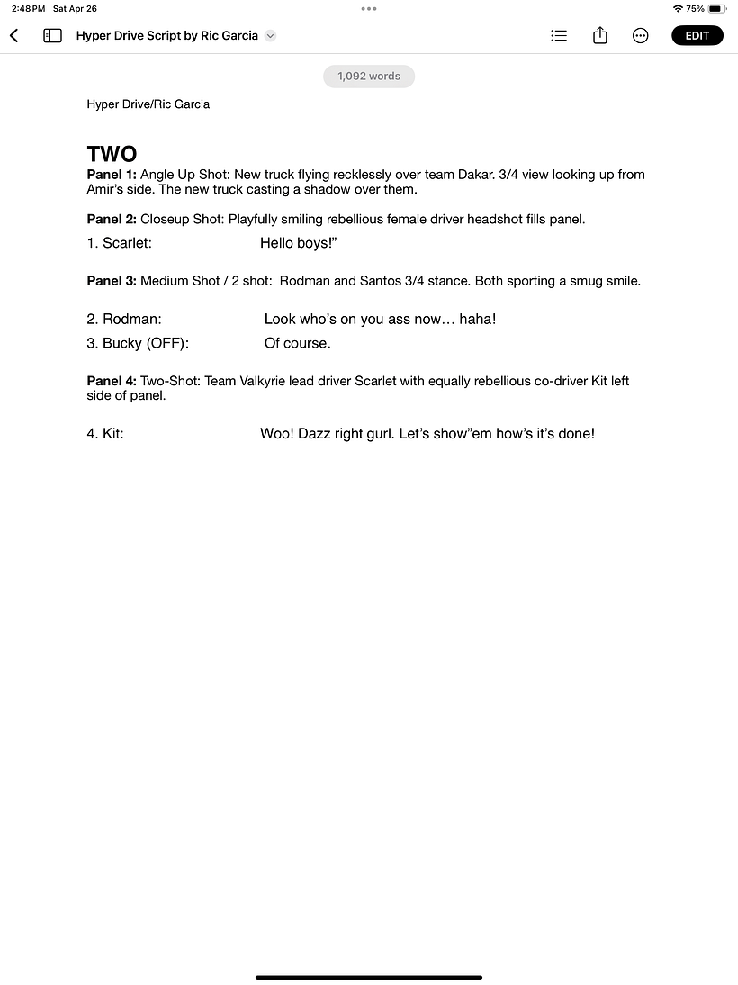 Ric Garcia - Script Writing for Comics - Final  Project 2