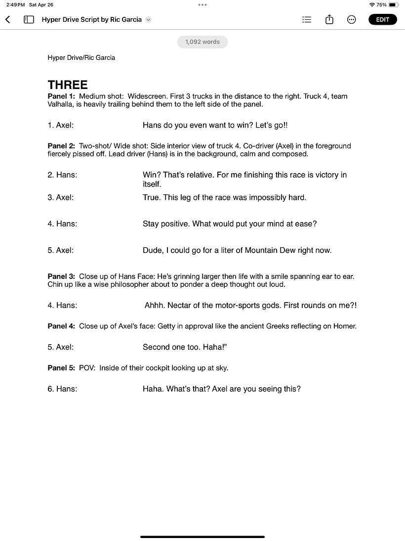 Ric Garcia - Script Writing for Comics - Final  Project 3