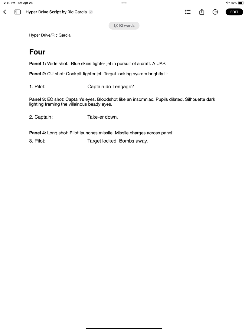 Ric Garcia - Script Writing for Comics - Final  Project 4
