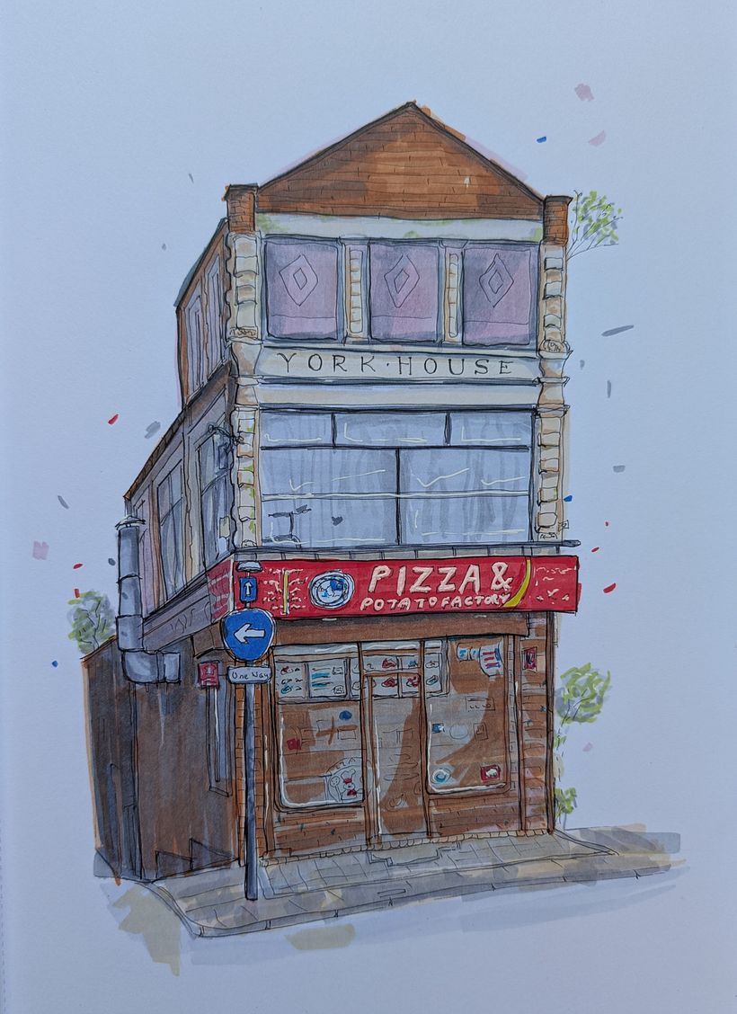Expressive architectural sketching with coloured markers 1