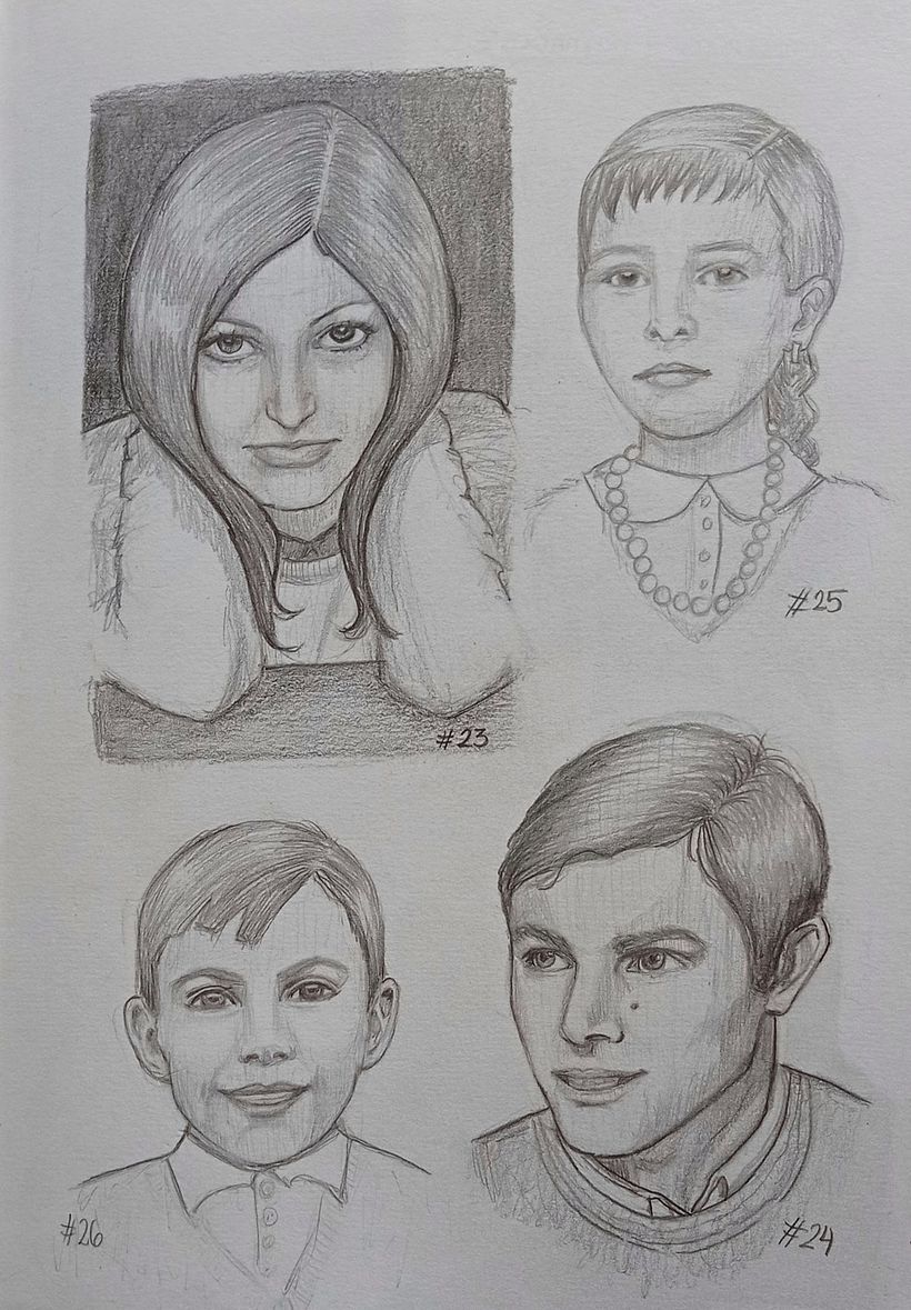 Proyecto final sketchbook de retrato: Reto 101 cabezas.  6