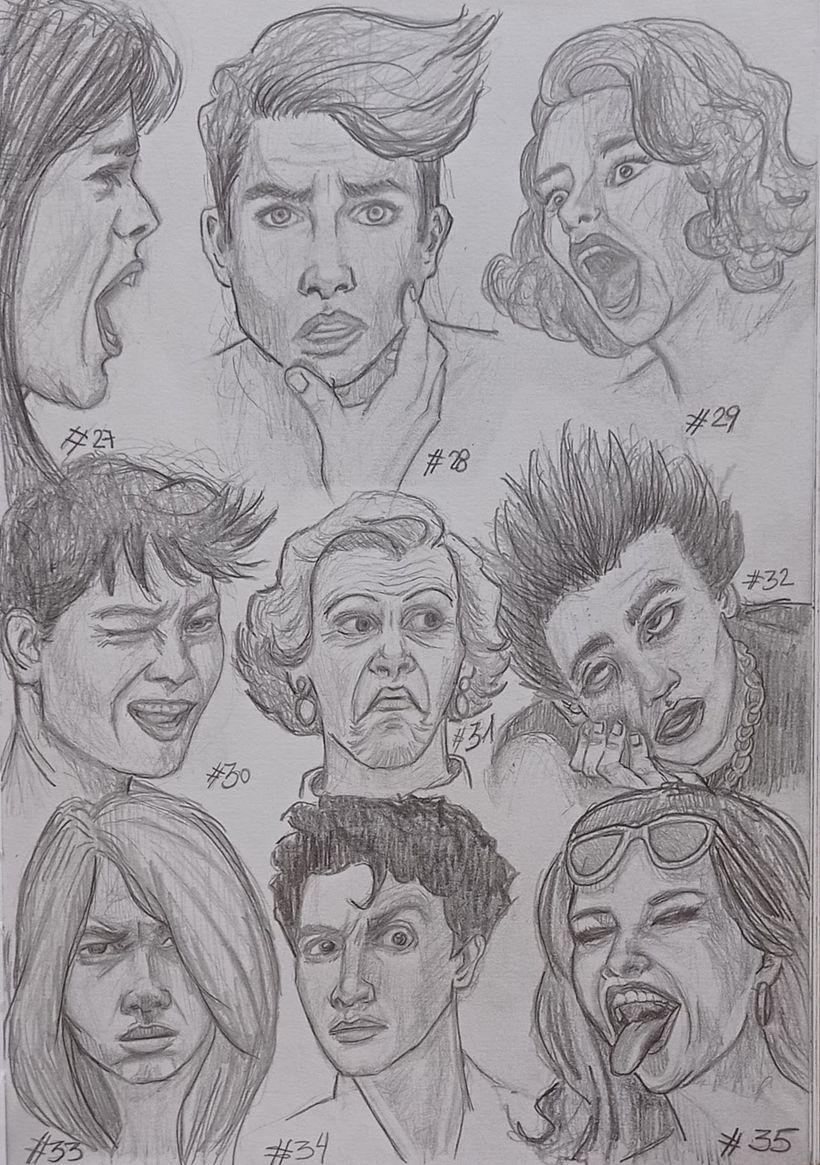 Proyecto final sketchbook de retrato: Reto 101 cabezas.  7