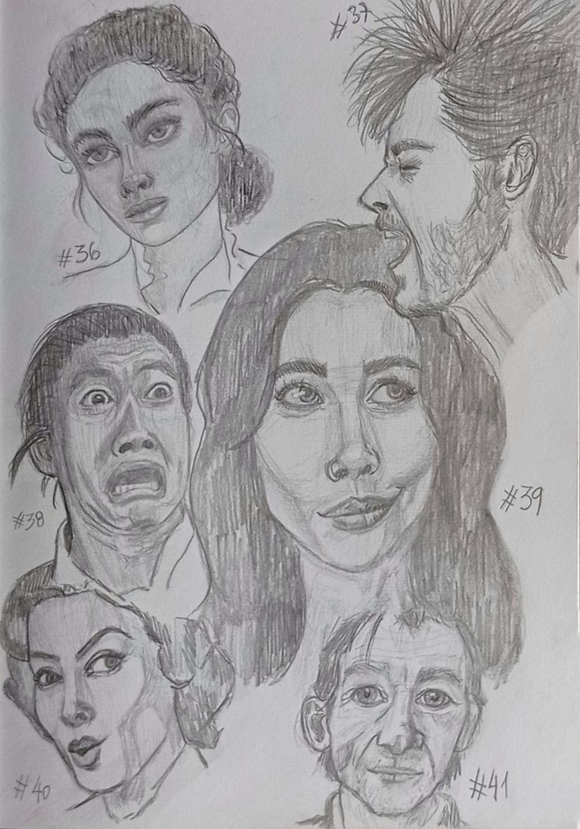 Proyecto final sketchbook de retrato: Reto 101 cabezas.  8
