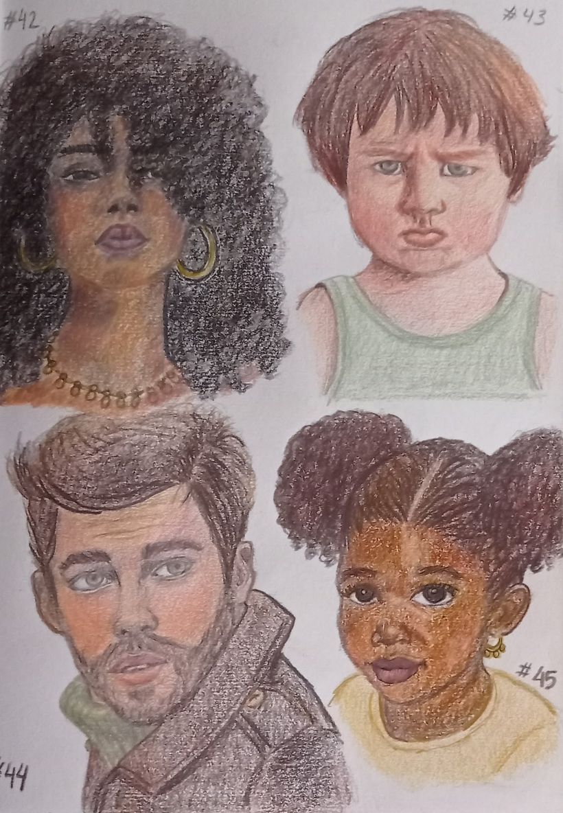 Proyecto final sketchbook de retrato: Reto 101 cabezas.  9